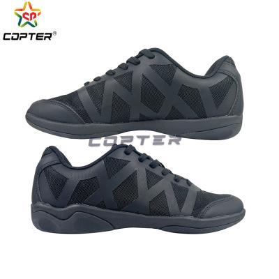 Copter Factory Custom Black Ruthless Girls Cheerleading Shoes Breathable Microfiber Mesh Cheer Dance Sneaker 